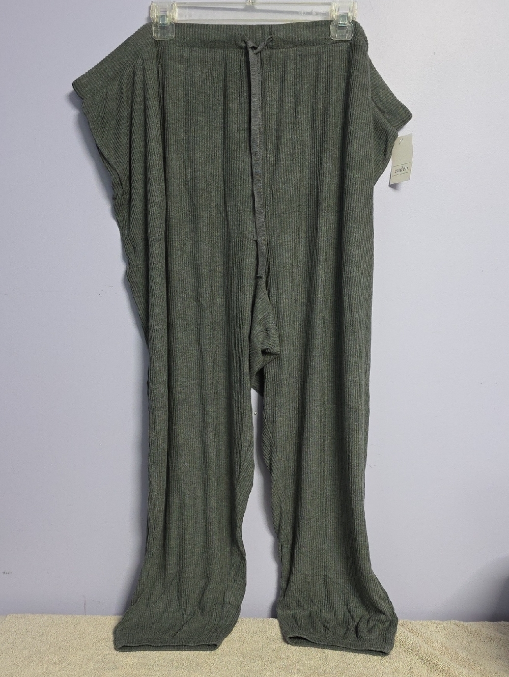 Auden Ribbed Sleepwear Fabric in Charcoal‎ Gray